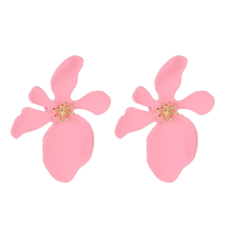 Wholesale 3D Flower Alloy Earrings