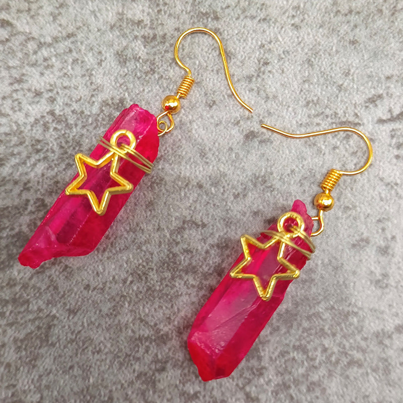 Wholesale Natural Crystal Alloy Earrings