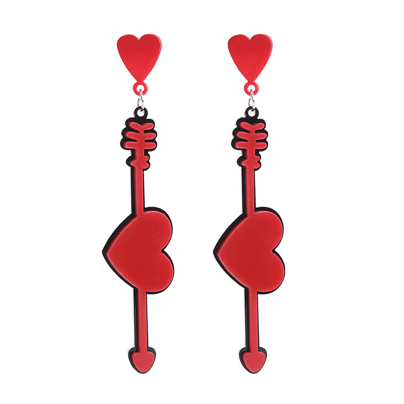 Wholesale Valentine's Day Acrylic Hearts Earrings