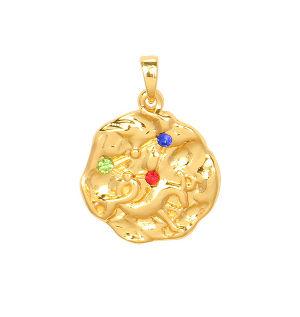 Wholesale Zodiac Gold Coin Pendant Copper Necklaces