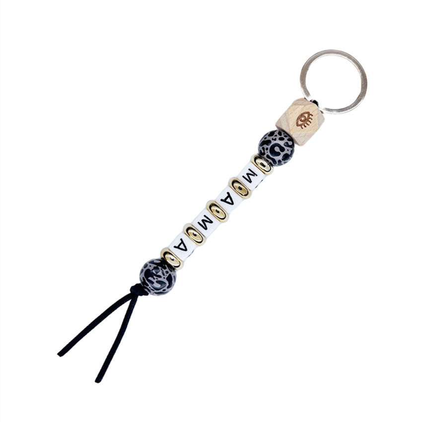 Mala Mamá Día de la Madre Leopardo Bead Bead Keychain