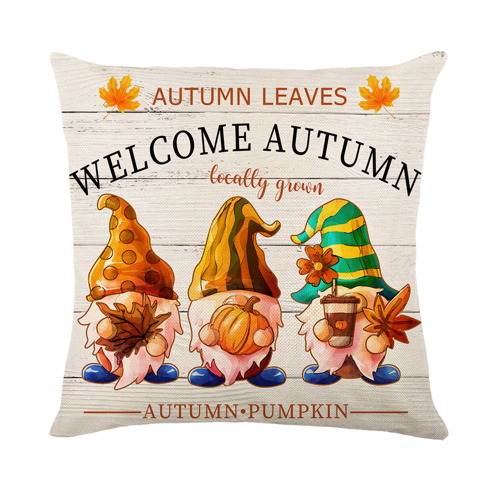 Wholesale Thanksgiving Throw Pillow Cover Linen Maple Leaf Printing Home Pillow Cushion Cover