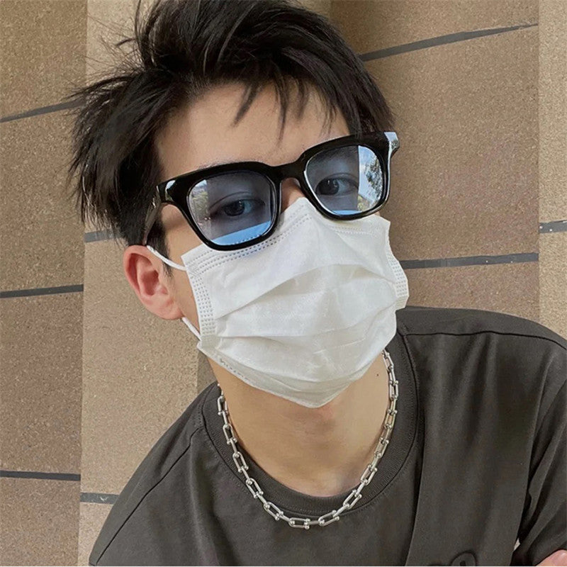 Wholesale Retro Brown Square PC Men's Sunglasses