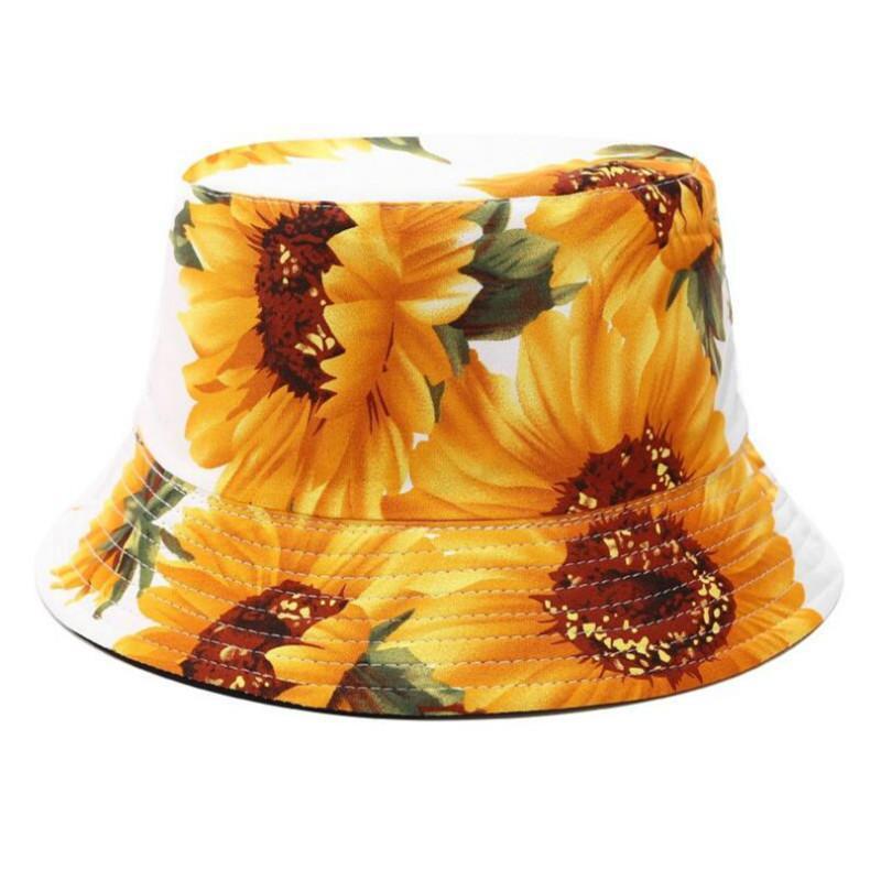 Wholesale Polyester Sunflower Reversible Bucket Hat