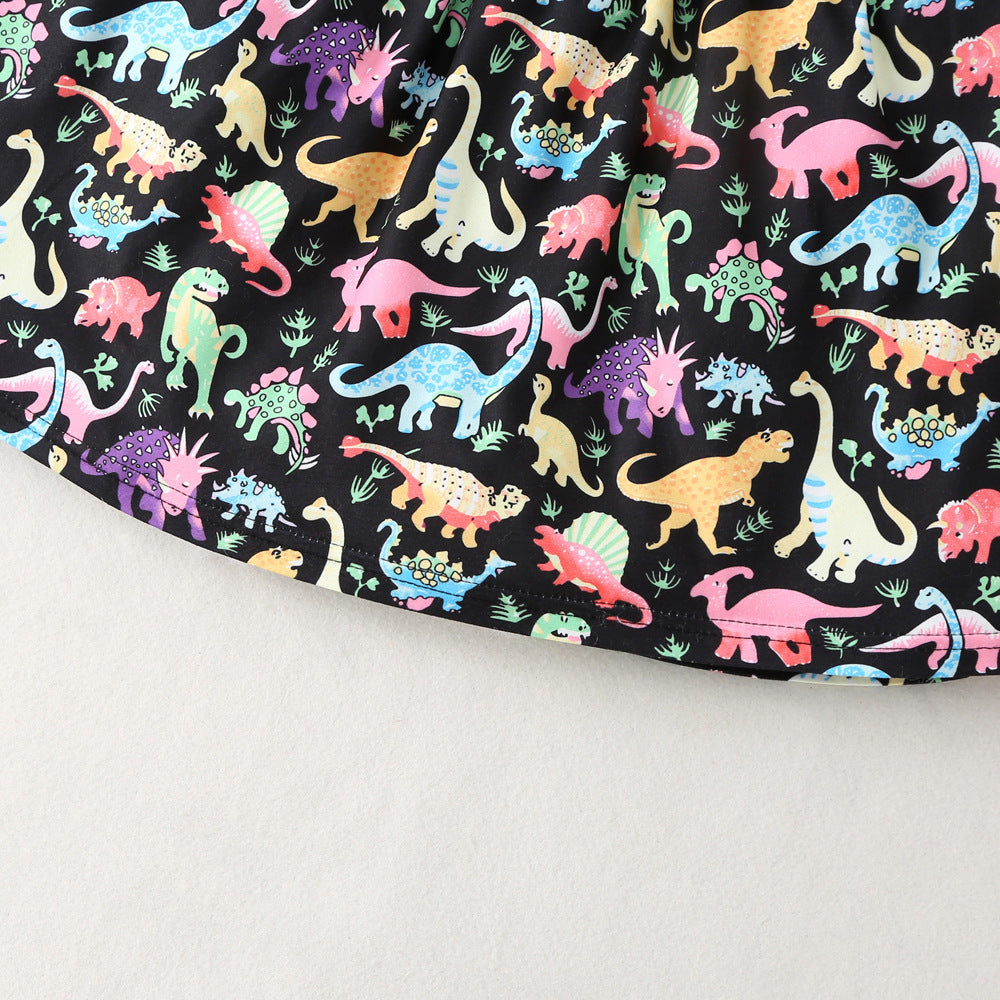 Wholesale Girls Colorful Dinosaur Cotton Princess Dress Baby Clothes