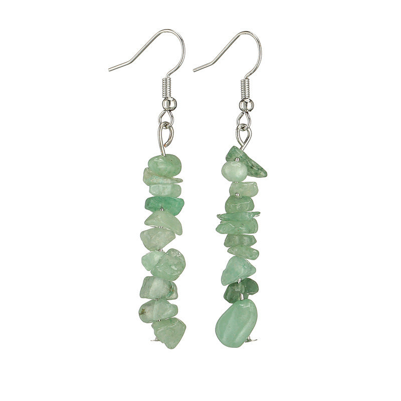Wholesale Natural Agate Crushed Stone Earrings