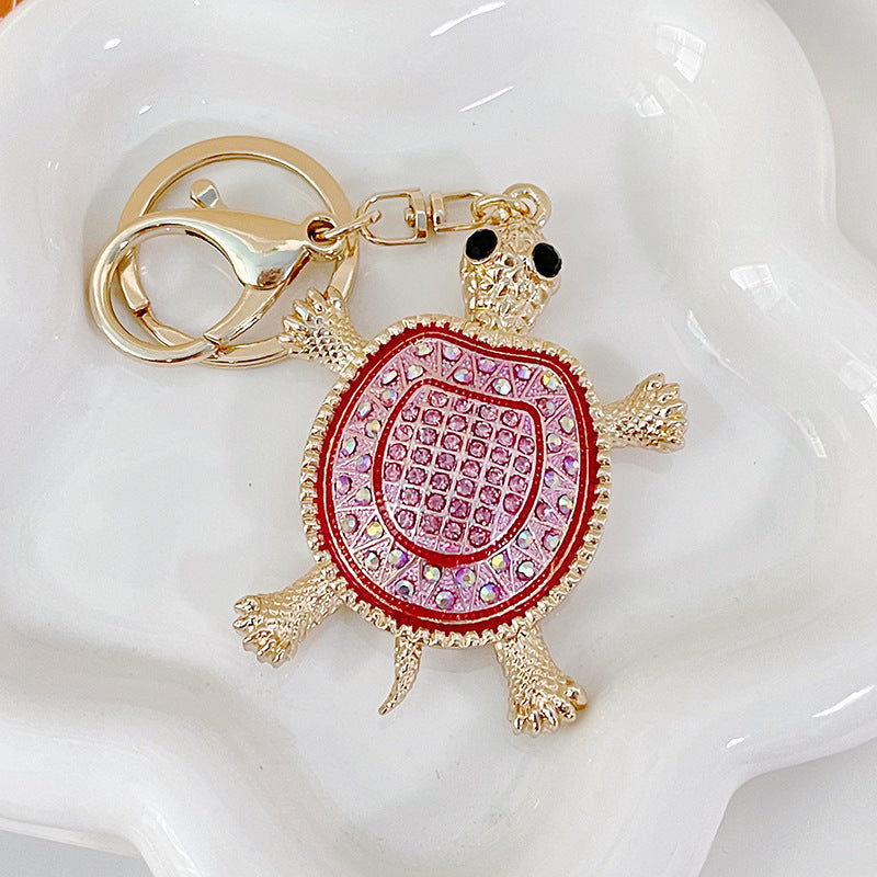 Wholesale Diamond Studded Turtle Metal Keychains