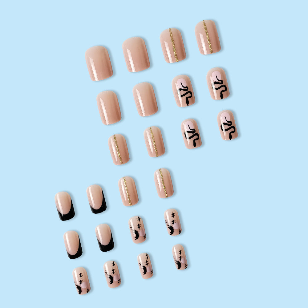 Plástico al por mayor plástico francés serpiente luna luna de arte de arte de uñas