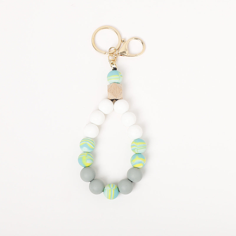 Wholesale Silicone Beaded Wrist Keychain