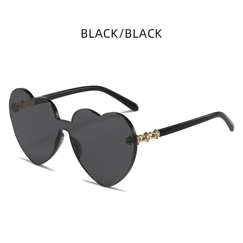 Wholesale PC Frameless Heart Shaped Sunglasses