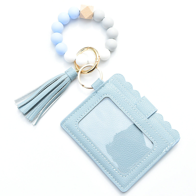 Wholesale Genuine Leather Leopard Pattern Cow Pattern Card Bag Wrist Keychain