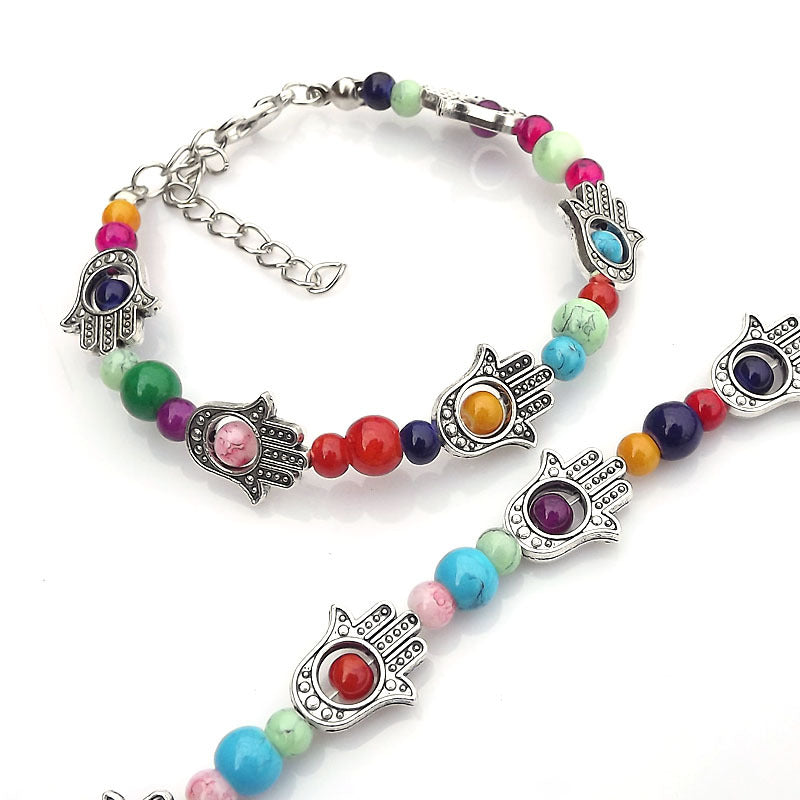 Wholesale Ethnic Silver Beads Alloy Bracelet
