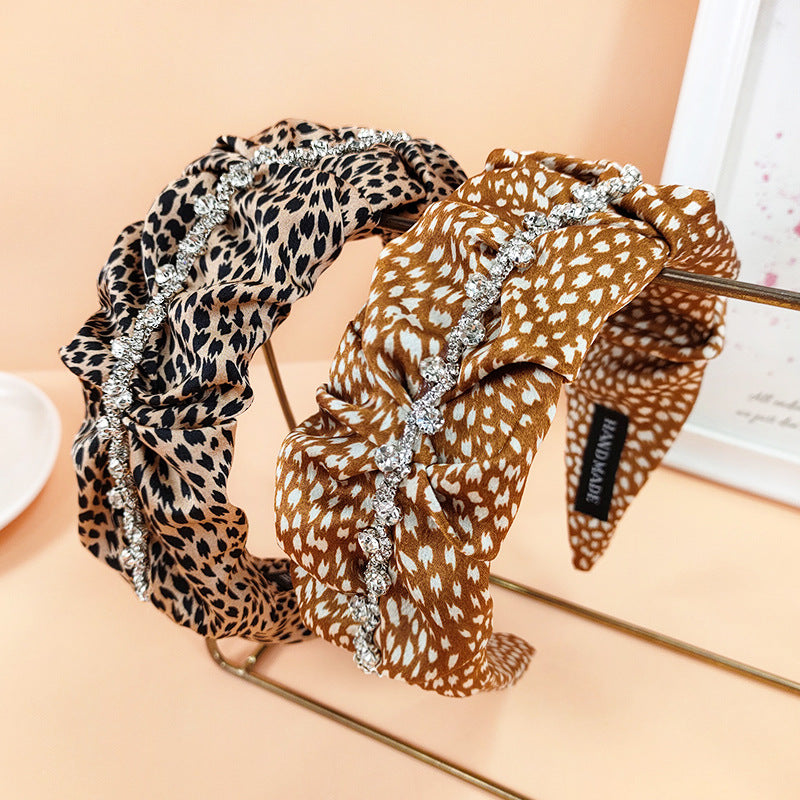 Venta al por mayor Diadema De Diamantes De Imitación De Cadena De Leopardo