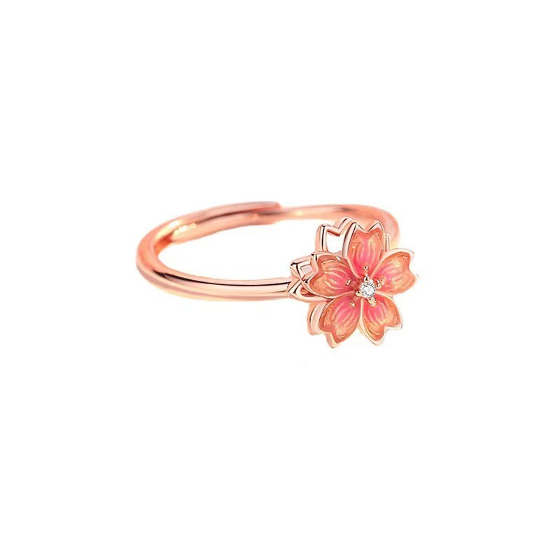 Wholesale Copper Peach Blossom Rotating Ring