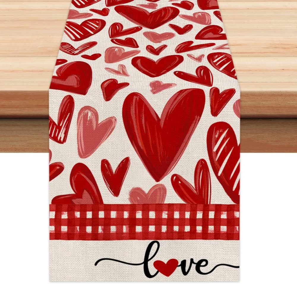 Wholesale Valentine's Day Polyester Table Flag and Mat Set