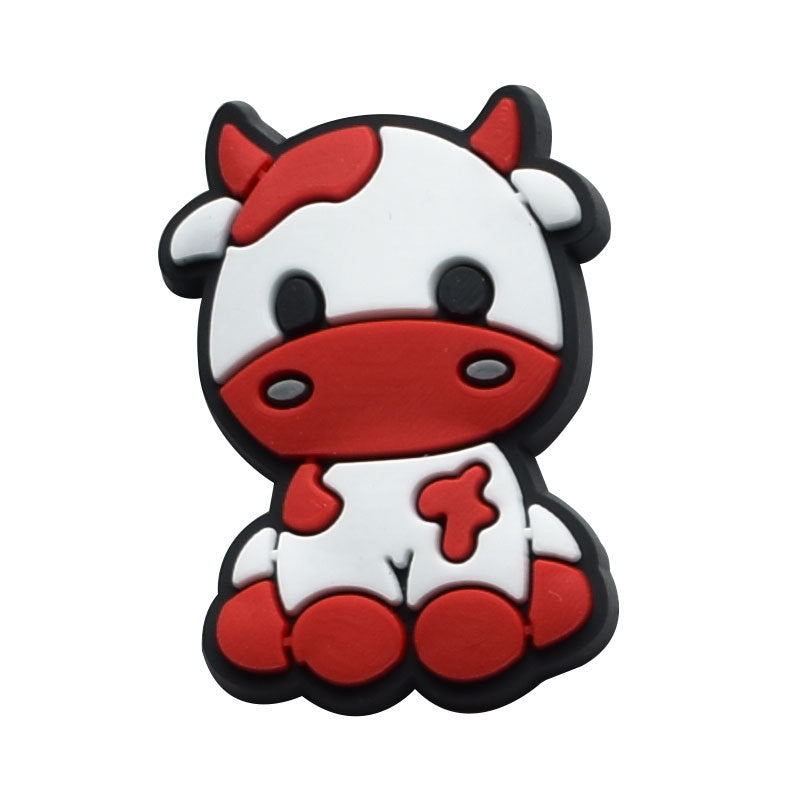 Wholesale 100 PCS PVC Cartoon Cow DIY Shoe Buckle