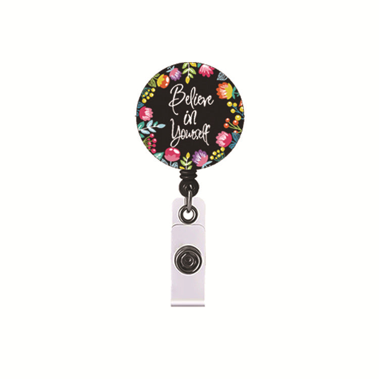 Wholesale Badge Reels Healthcare Flowers Acrylic Retractable Keychains