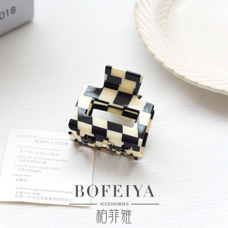 Wholesale All-purpose Checkerboard Acetate Plate Hair Clips