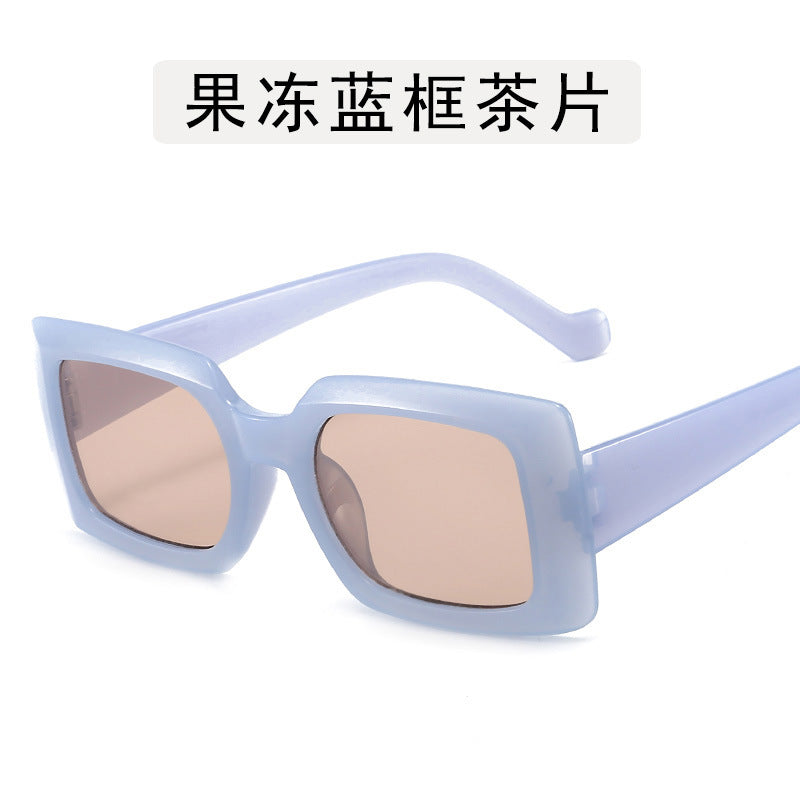 Wholesale PC Square Jelly Color Big Frame Sunglasses