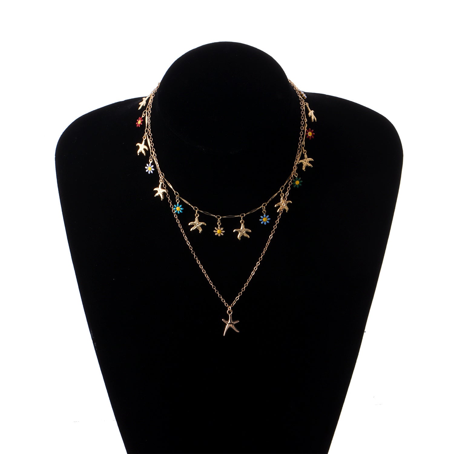 Wholesale Starfish Pendant Alloy Necklaces