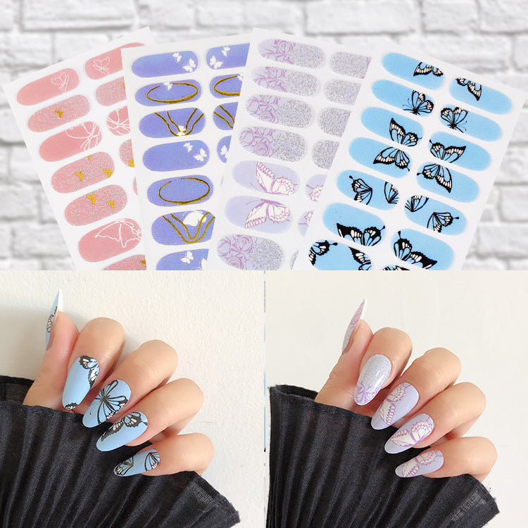 Wholesale Plastic Colorful Flowers Nail Art Stickers