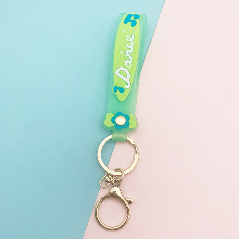 Wholesale Candy Color Soft PVC Lanyard Keychains