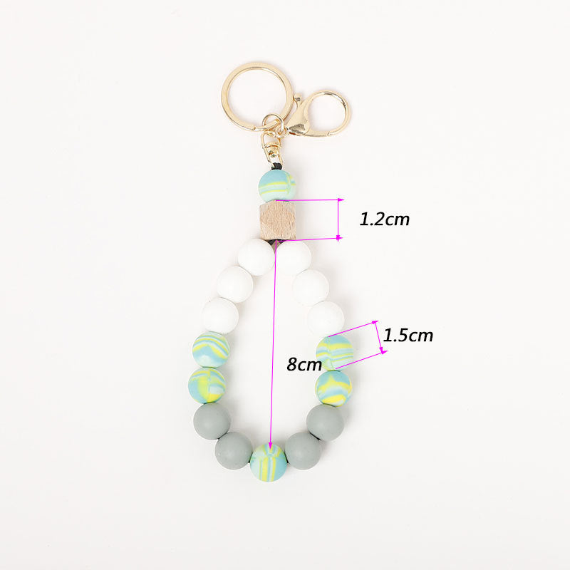 Wholesale Silicone Beaded Wrist Keychain