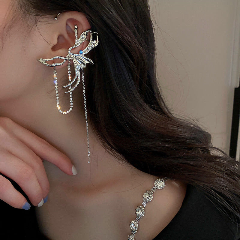 Wholesale Butterfly Tassel Ear Cuff Earrings Alloy