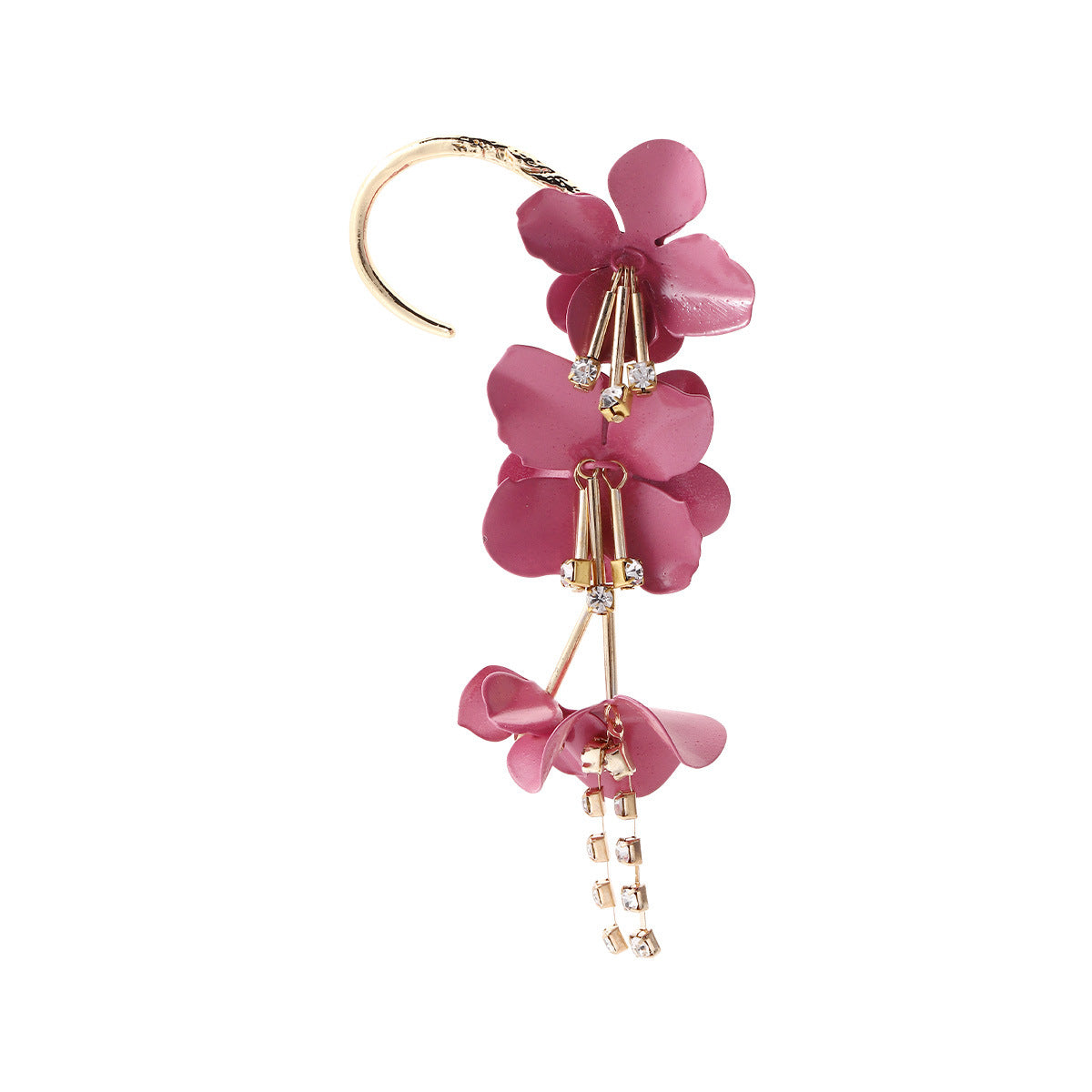 Wholesale Jewelry Long Multilayer Flowers Alloy Earrings