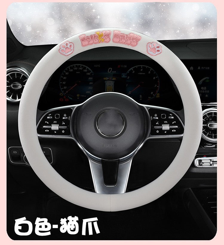 Wholesale Steering Wheel Cover Winter Cartoon Cute Car Interior Short Velvet