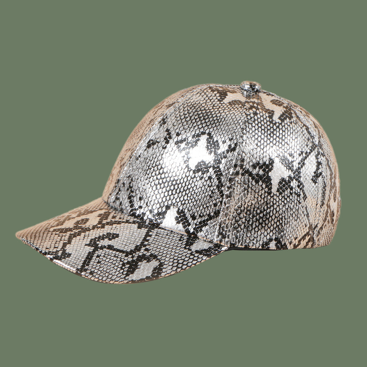 Gorra De Béisbol Con Patrón De Serpiente De PU al por mayor