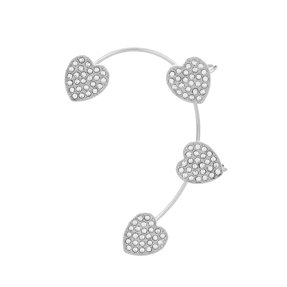 Venta al por mayor Pendientes de aleación de manguito de oreja de mariposa de diamante