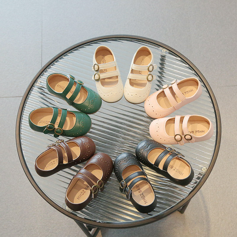 Wholesale Baby Round Toe Velcro Leather Shoes