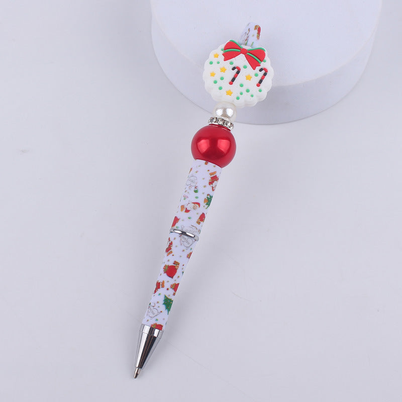Wholesale Cute Cartoon Christmas Silicone Bead Creative Multifunctional BallPoint Pen
