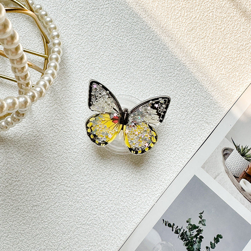 Wholesale Butterfly Quicksand Plastic Mobile Phone Airbag Holder