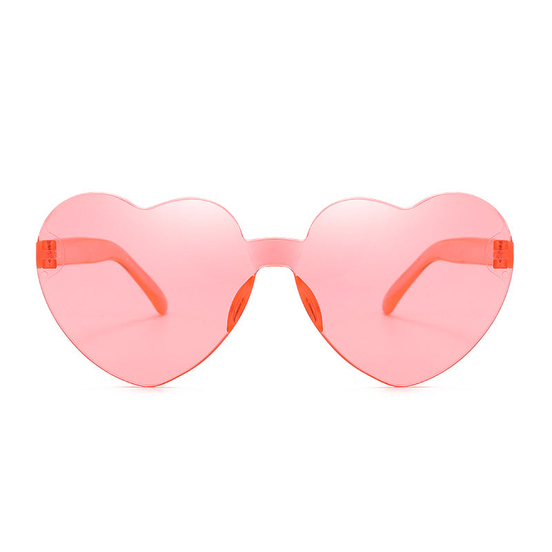 Venta al por mayor PC Frameless Peach Heart Gafas de sol