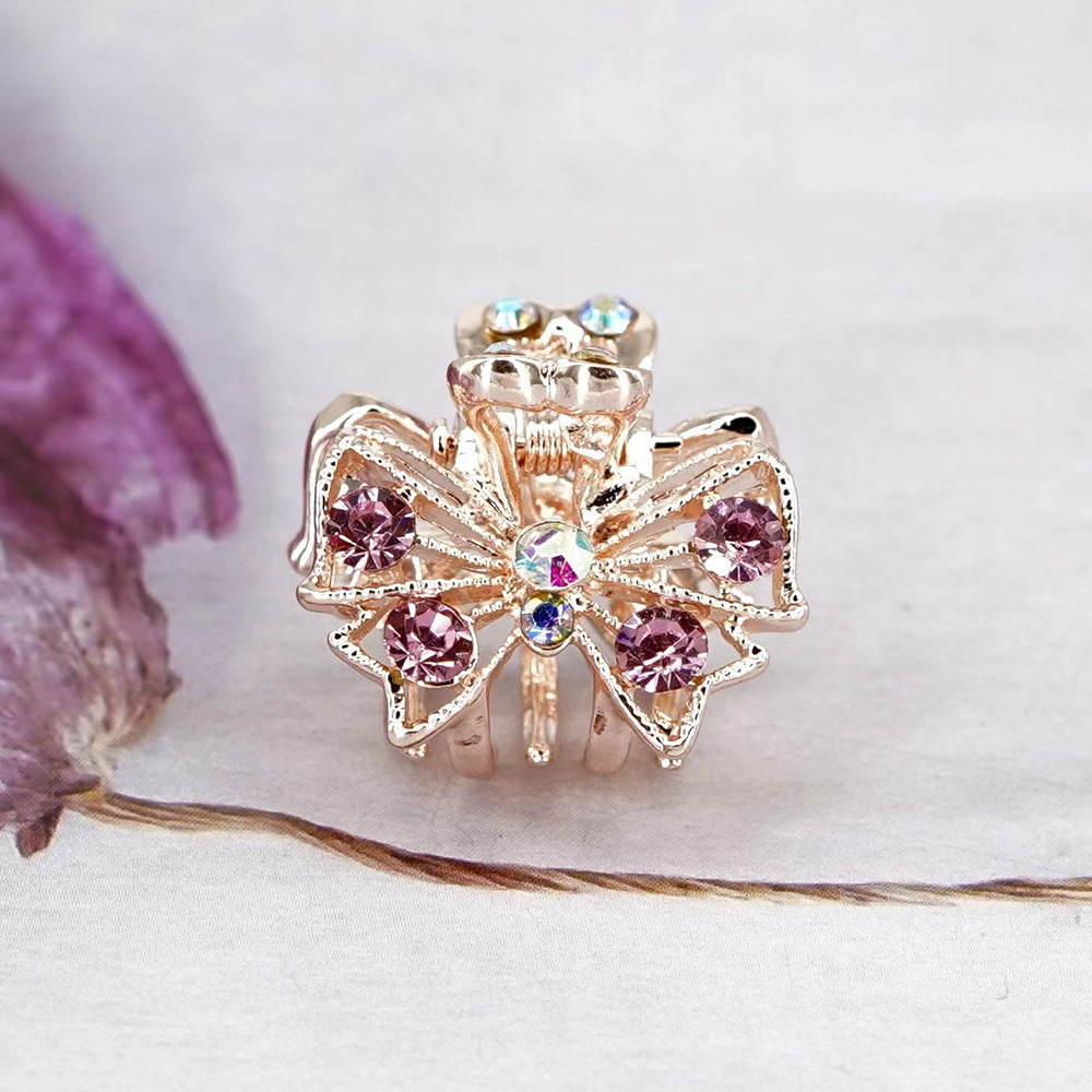 Venta al por mayor Pinza de pelo de aleación de nudo de lazo de diamante