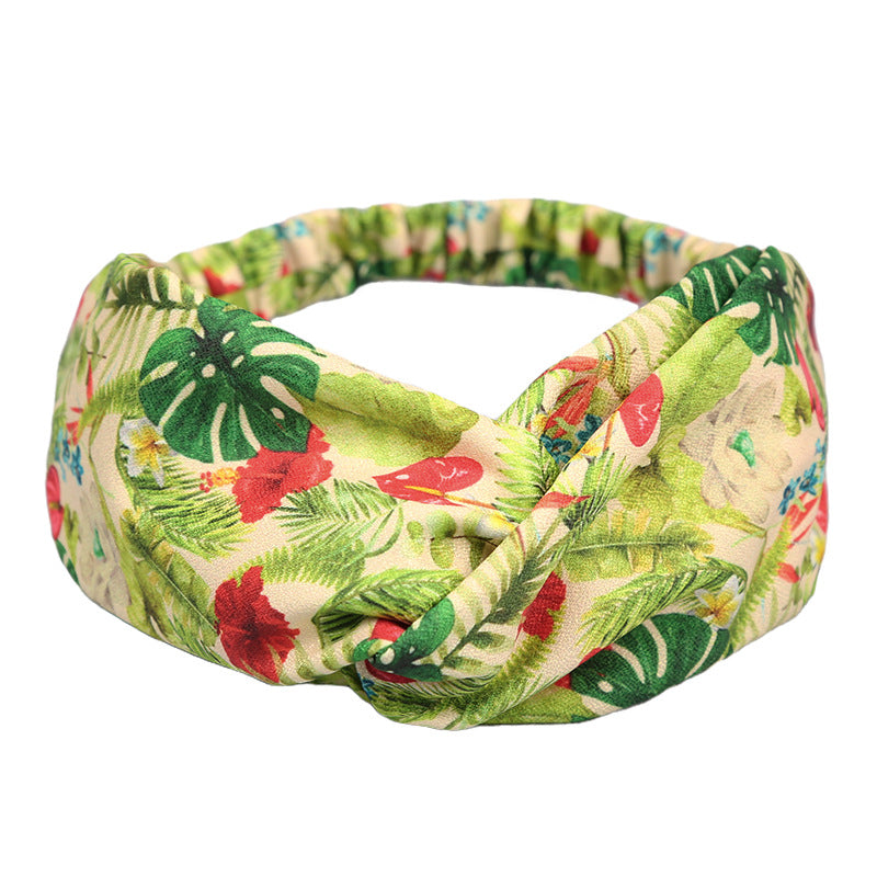 Wholesale Vintage Satin Geometric Pattern Printed Headbands