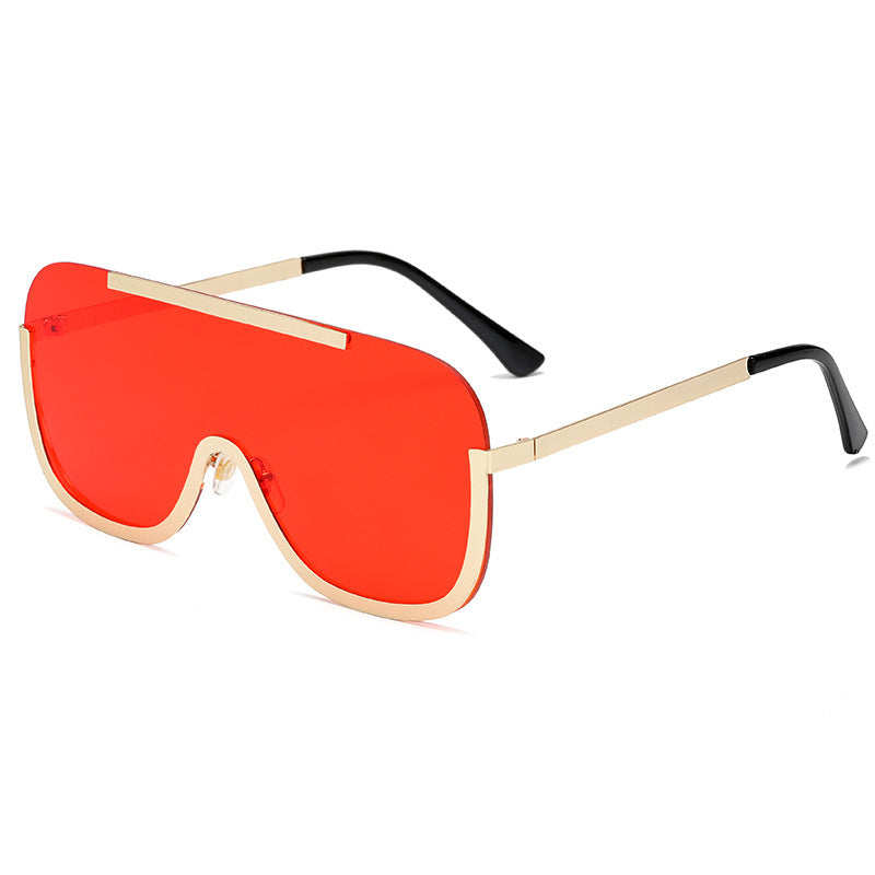 Wholesale Large Frame Connected Lenses PC Sunglasses