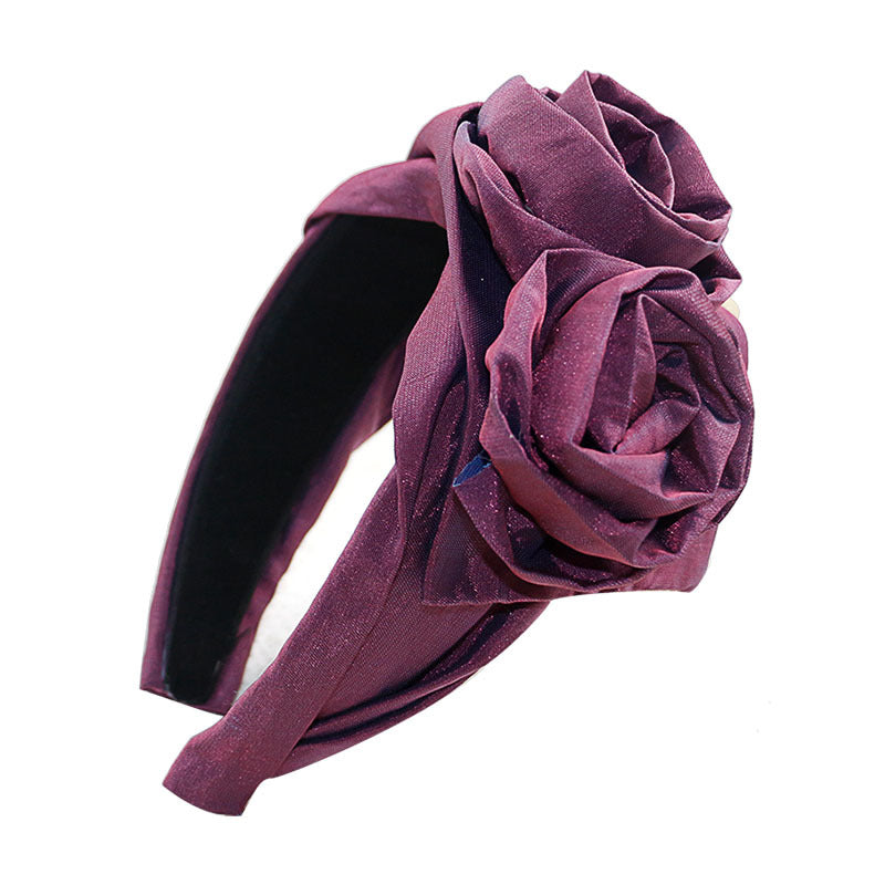 Wholesale Rose Double Flower Stereo Cloth Headband