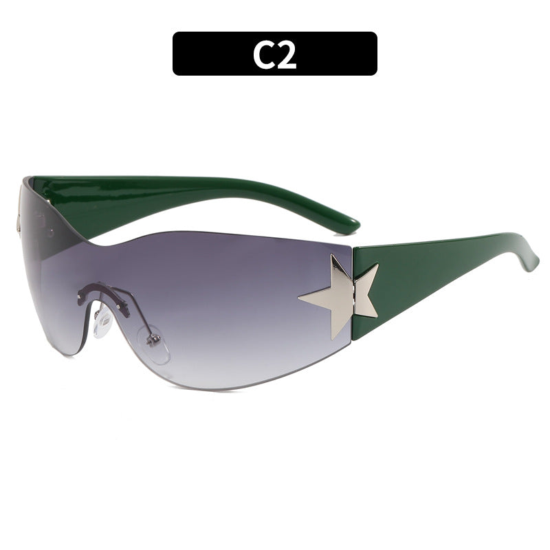 Wholesale PC All-in-one Frameless Five-pointed Star Sunglasses