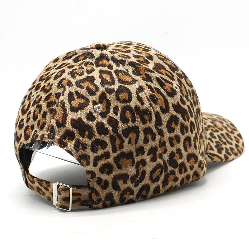 Venta al por mayor Gorra de béisbol con visera curva y estampado de leopardo de algodón