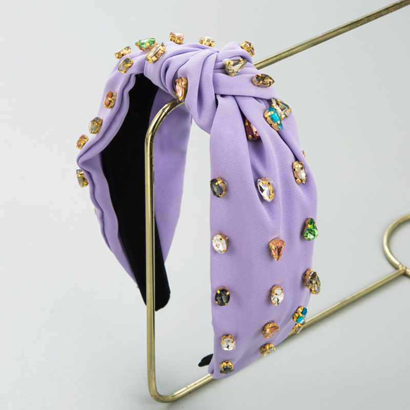 Venta al por mayor Diadema De Tela De Diamante Completo