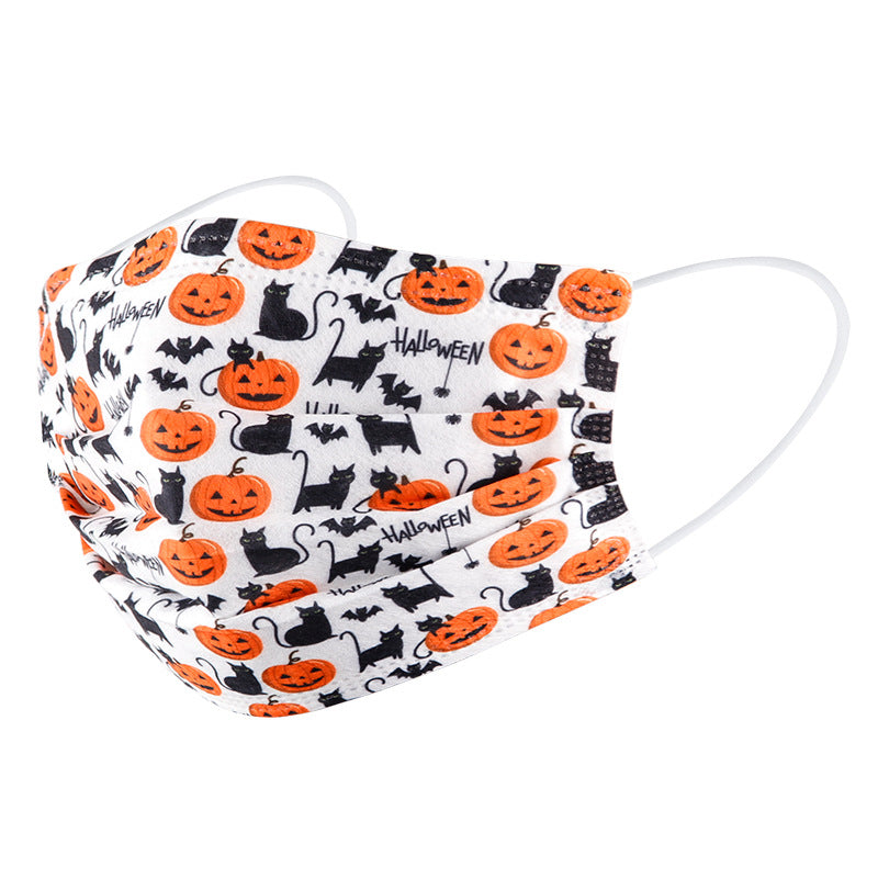 Wholesale 10pcs Halloween Disposable Masks with Meltblown Funny  Non-woven Fabric Face Masks