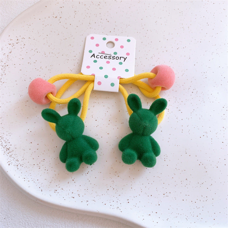 Wholesale Cartoon Flocking Peach Heart Bunny Children Hair Band