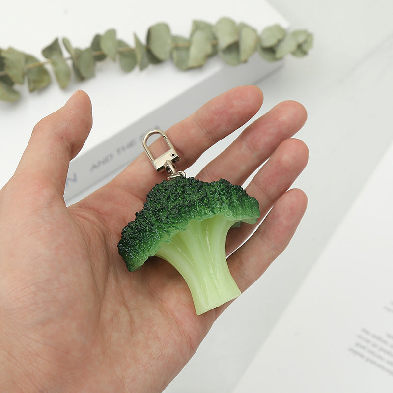 Wholesale PVC Imitation Broccoli Creative Keychain