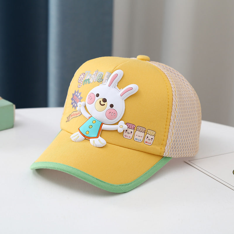 Wholesale Rabbit Print Kids Mesh Cotton Baseball Cap