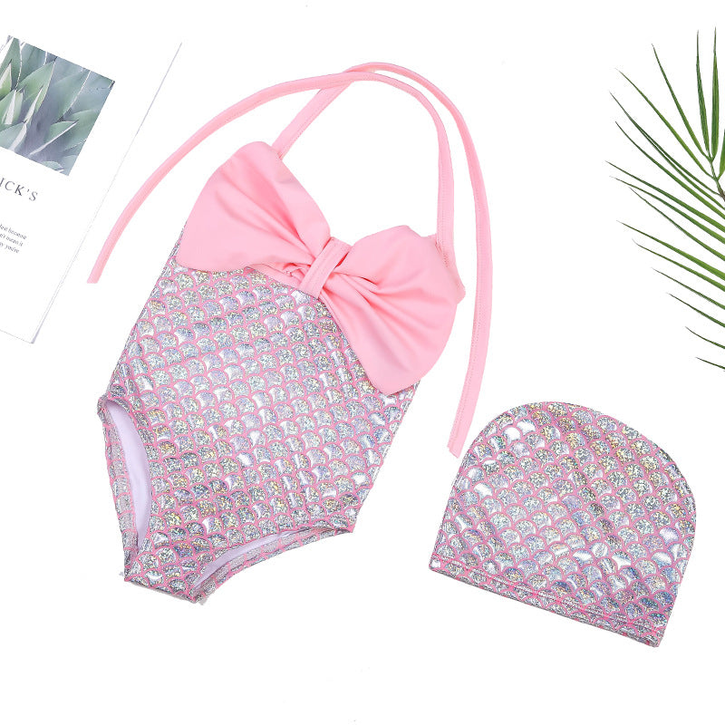 Wholesale Fish Scale One piece Kids Nylon Swimwear