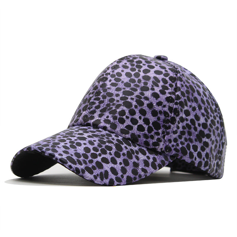 Venta al por mayor Gorra de béisbol de leopardo de cuero PU