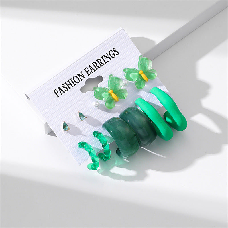 Conjunto de aretes de acrílico de color caramelo de joyería al por mayor